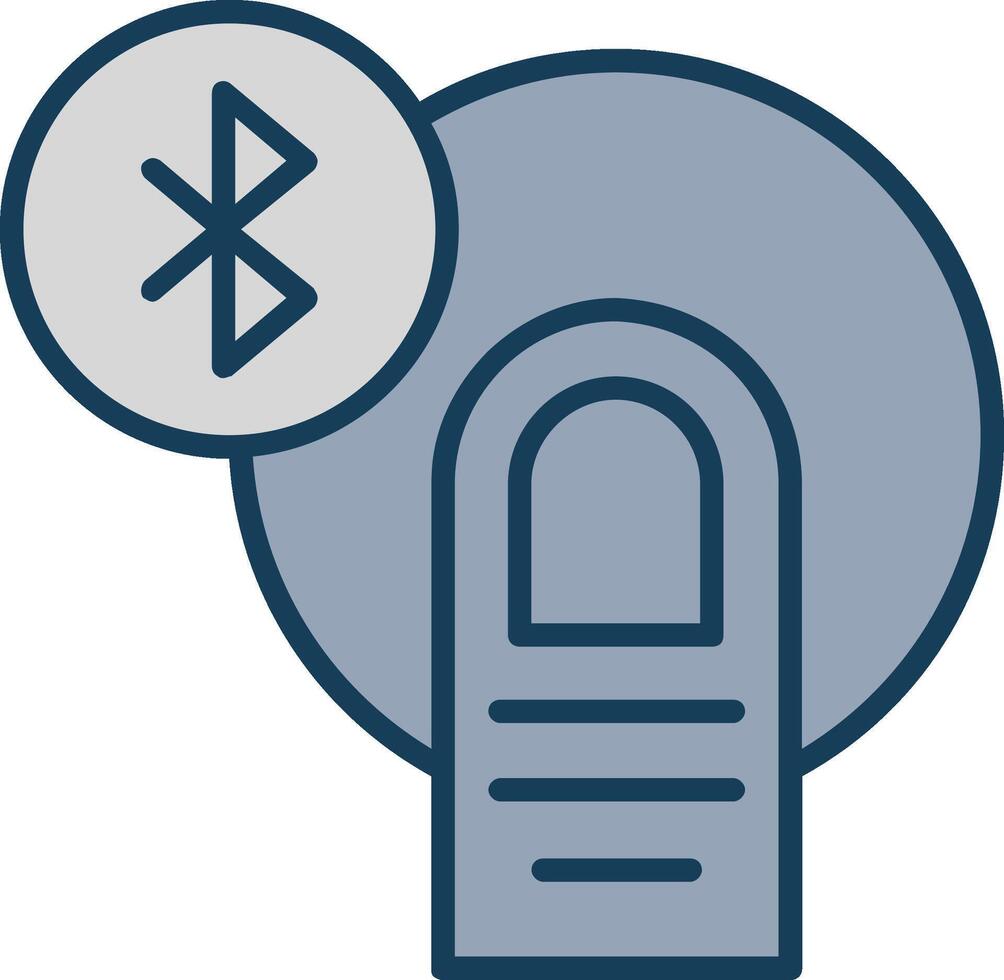 Bluetooth línea lleno gris icono vector