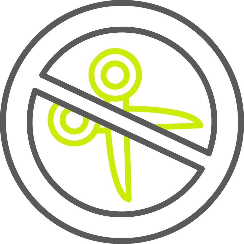 No Scissors Line Two Color Icon vector