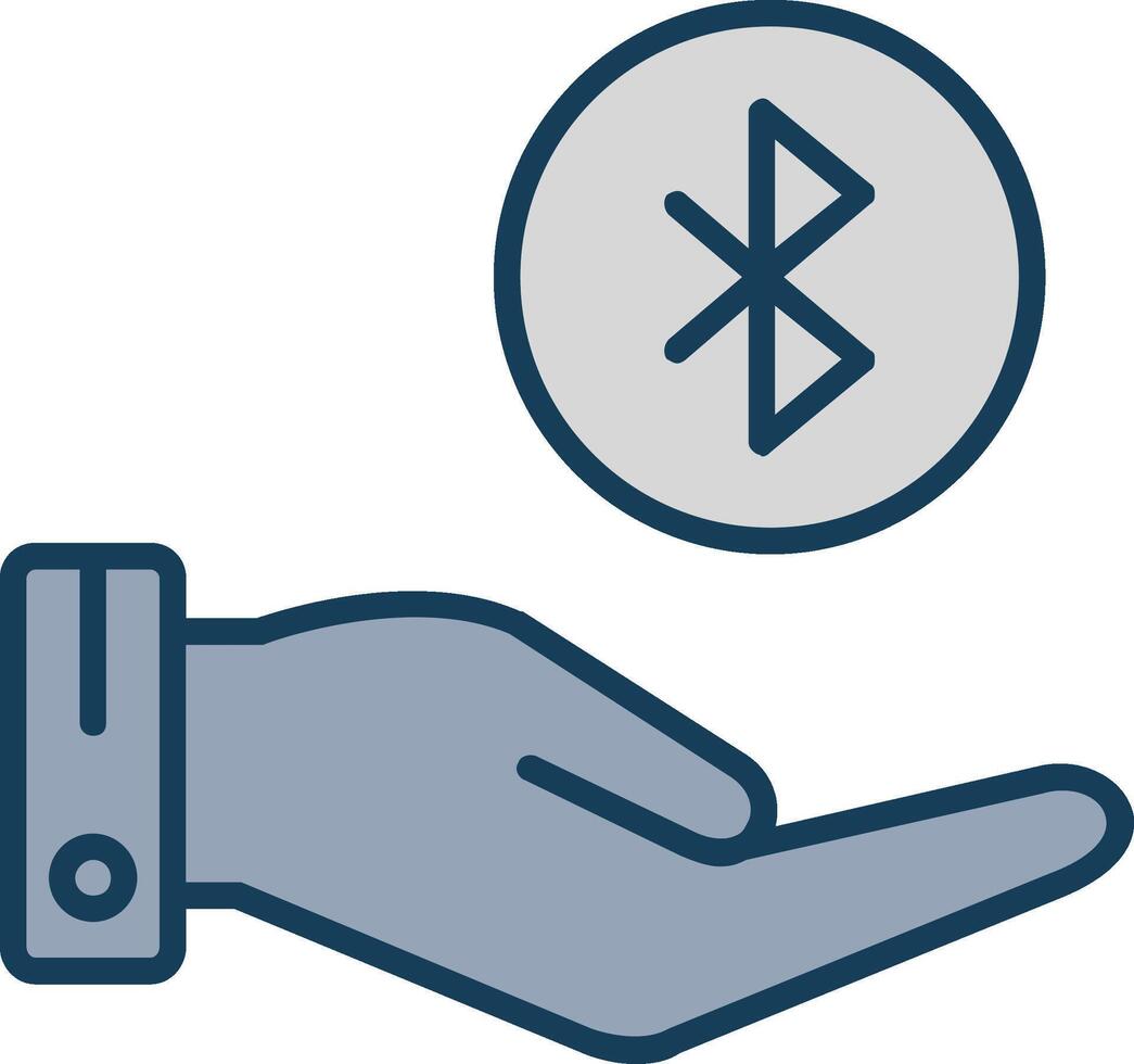 Bluetooth Line Filled Grey Icon vector