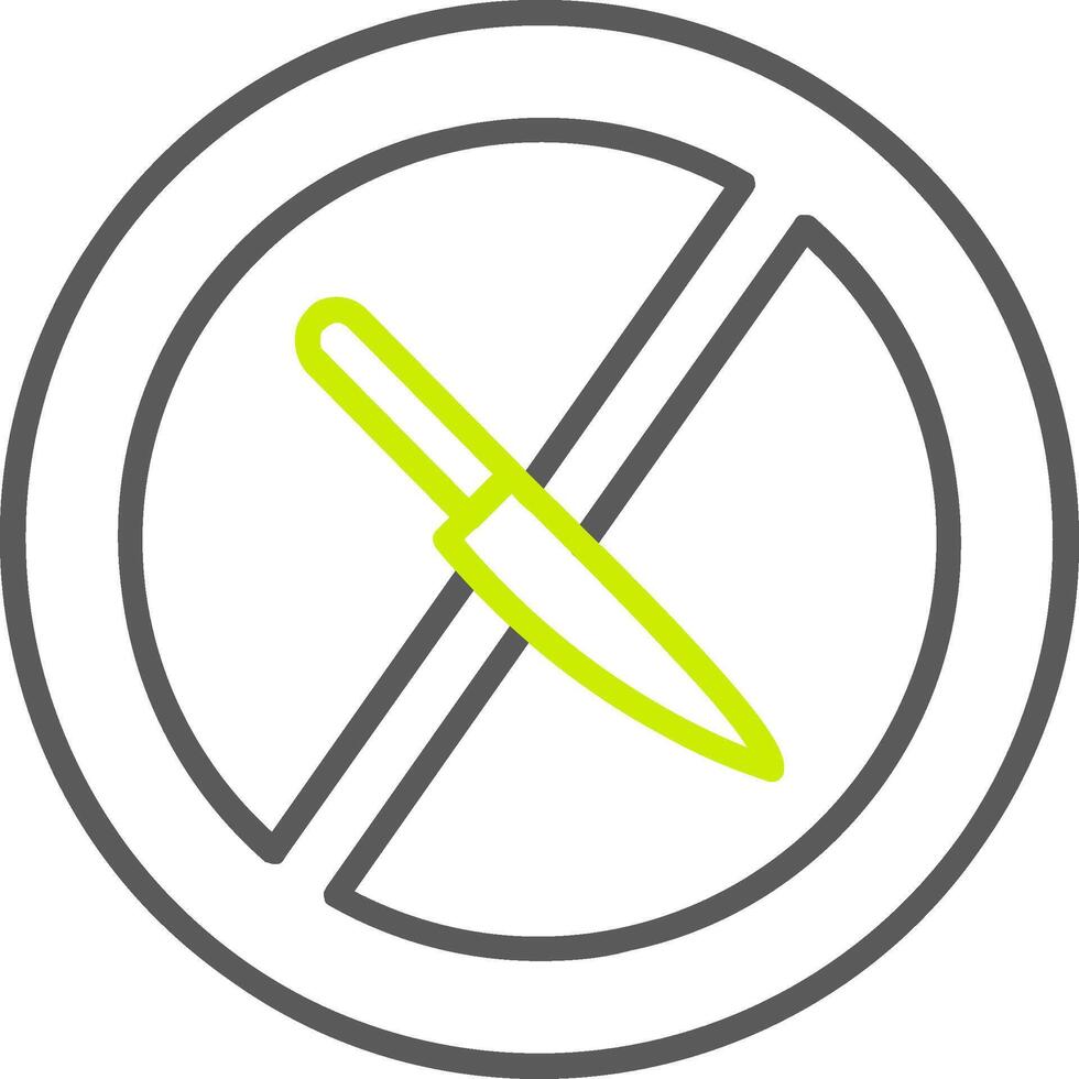 No Knife Line Two Color Icon vector