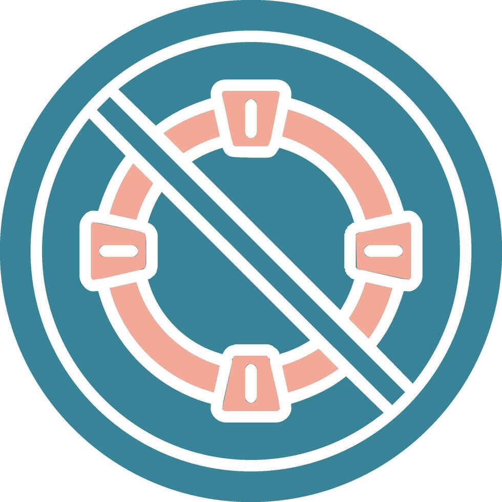 Prohibited Sign Glyph Two Color Icon vector