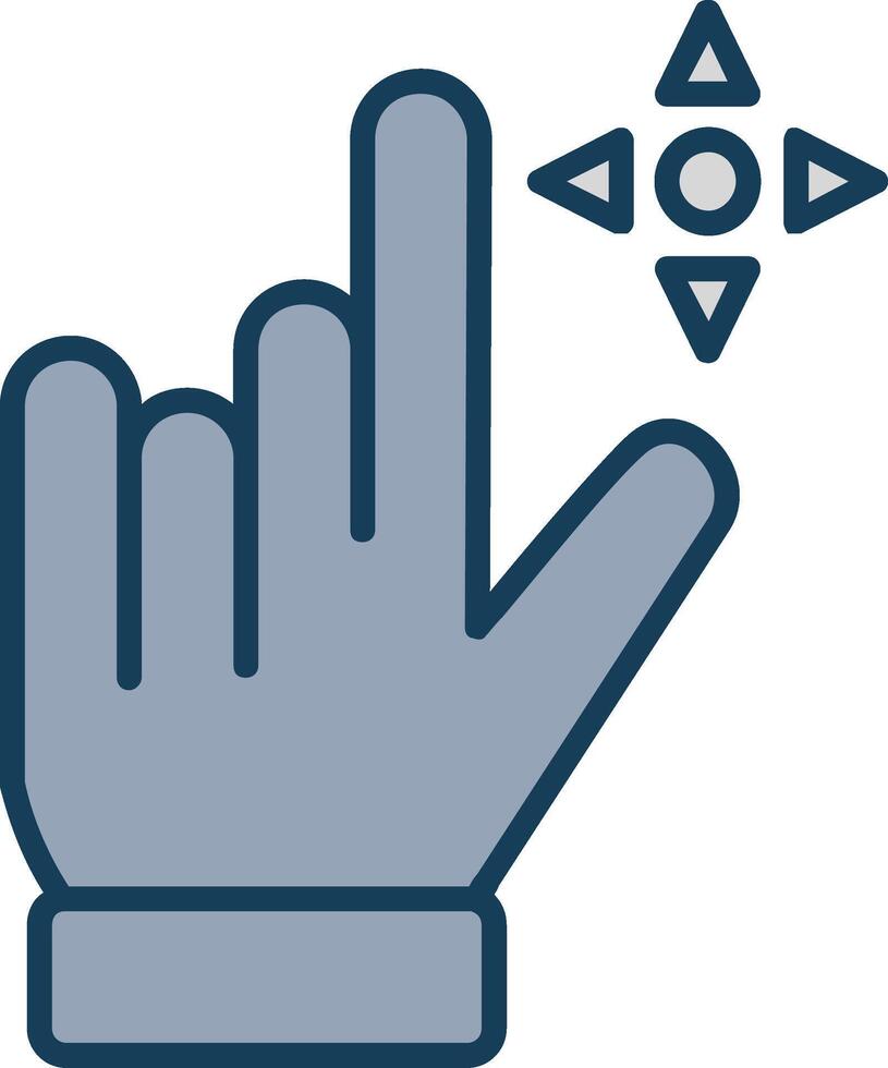 Drag Line Filled Grey Icon vector