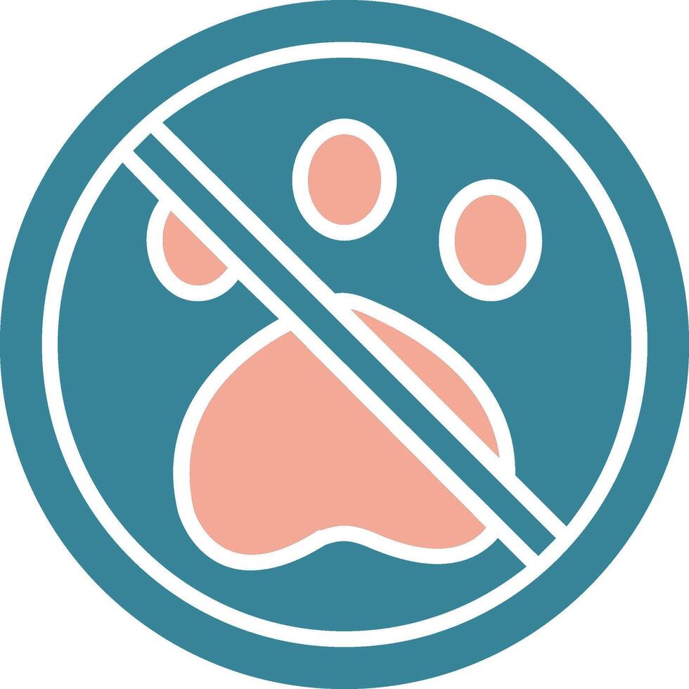 Prohibited Sign Glyph Two Color Icon vector