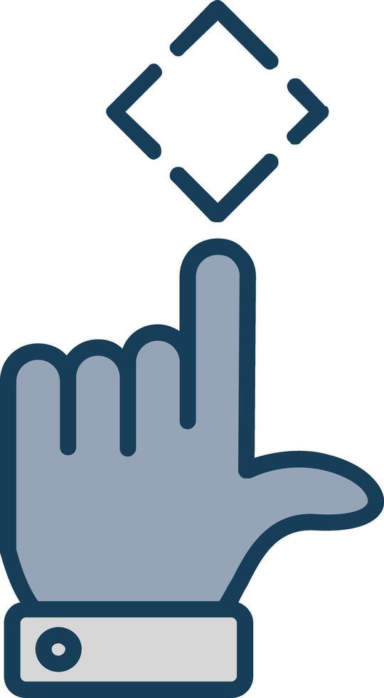 Gestures Line Filled Grey Icon vector