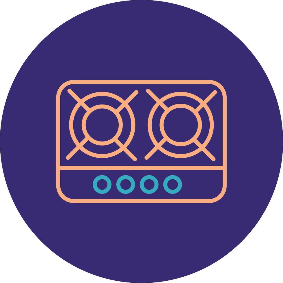 Hob Line Two Color Circle Icon vector