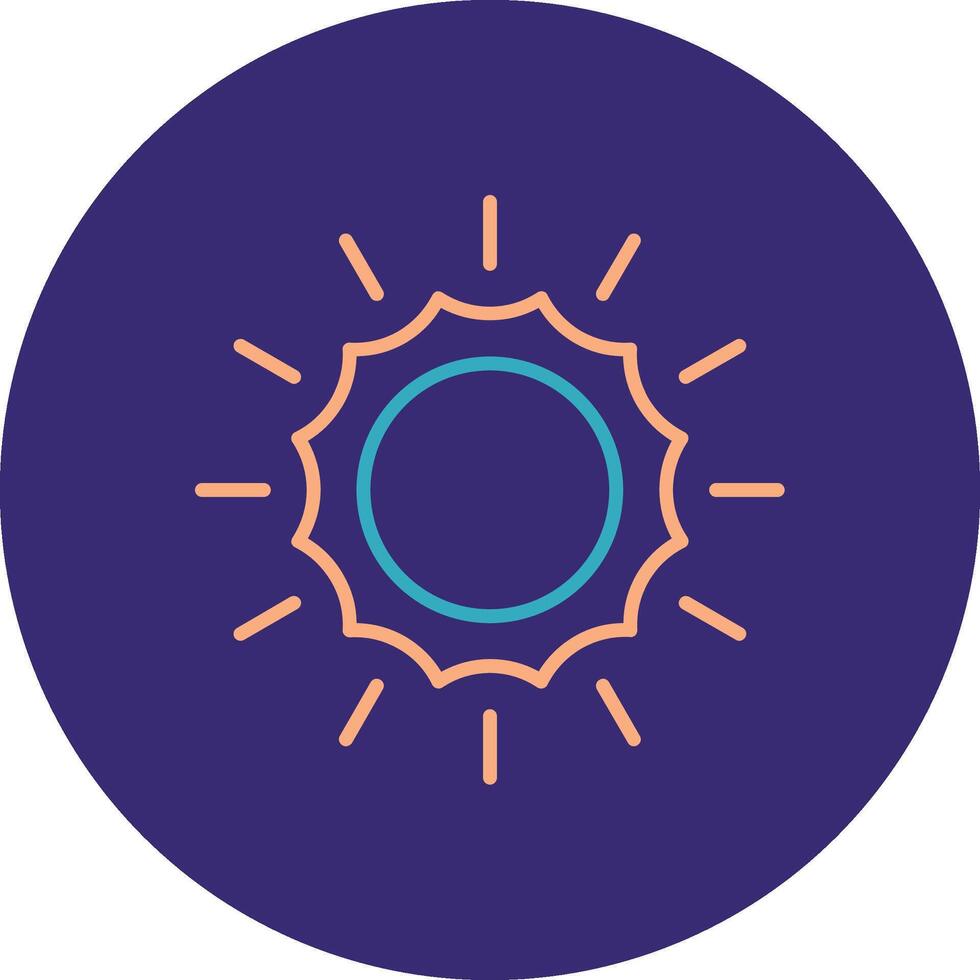 Sun Line Two Color Circle Icon vector