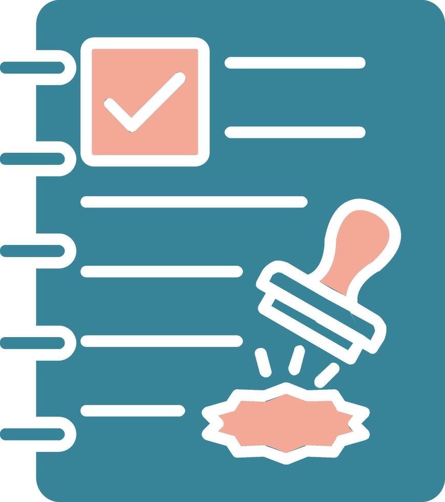 Contract Glyph Two Color Icon vector
