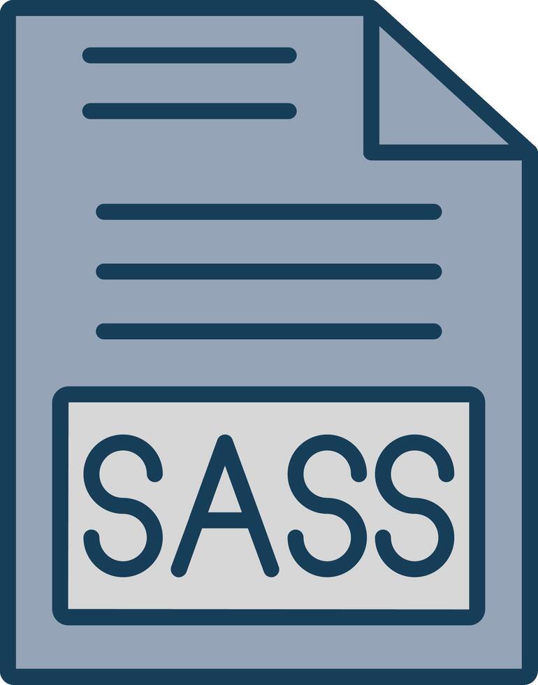 Sass Line Filled Grey Icon vector