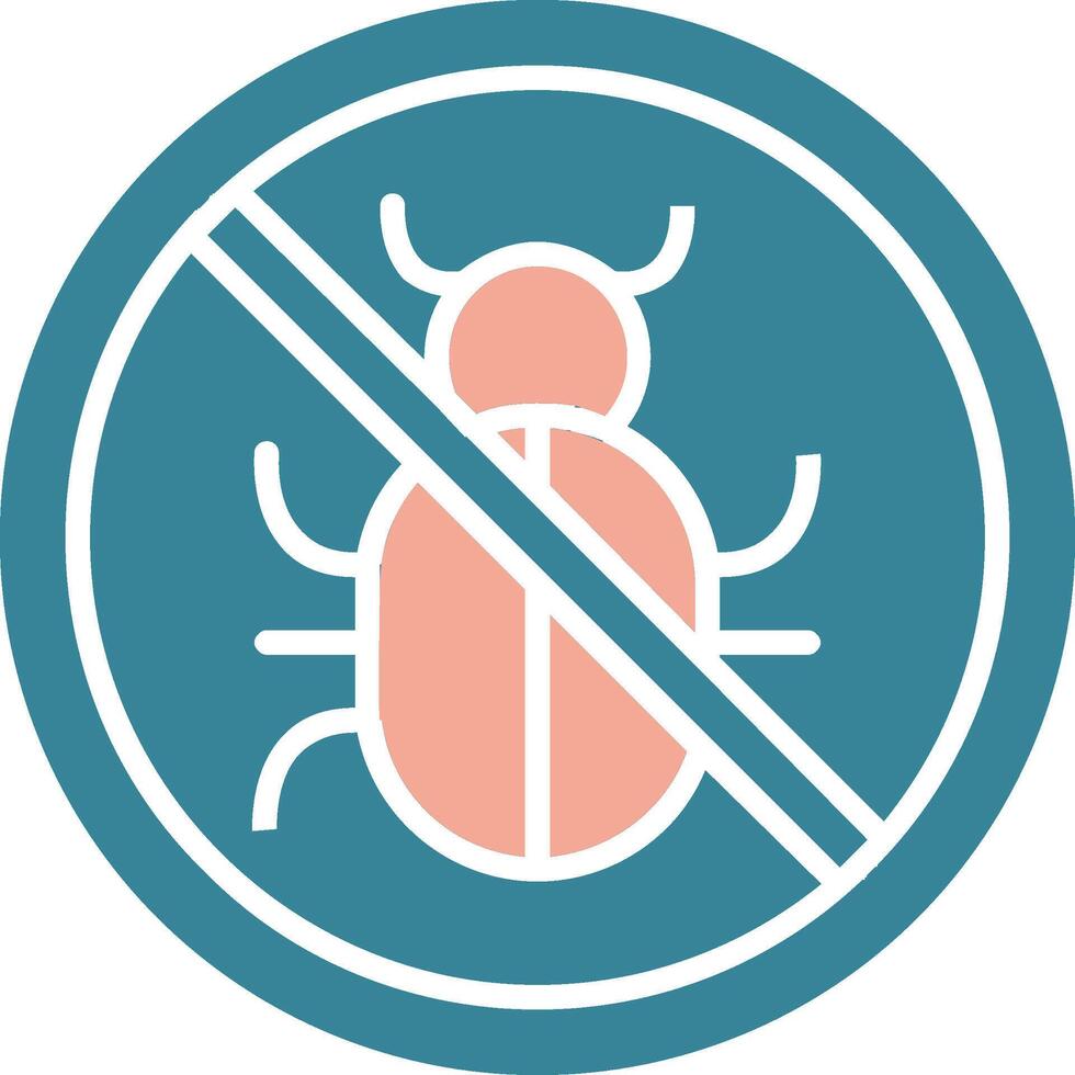 No Bug Glyph Two Color Icon vector