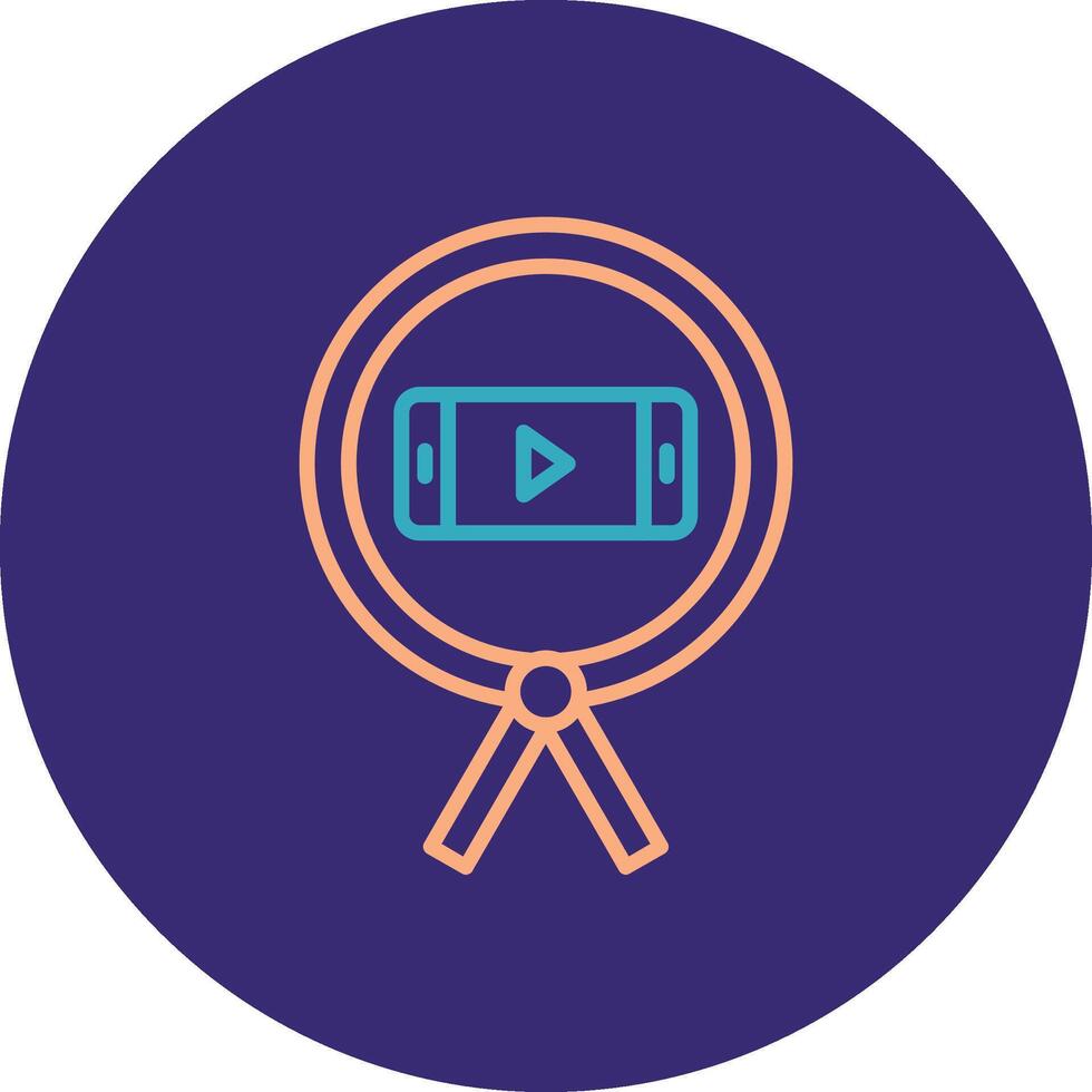Phone Line Two Color Circle Icon vector