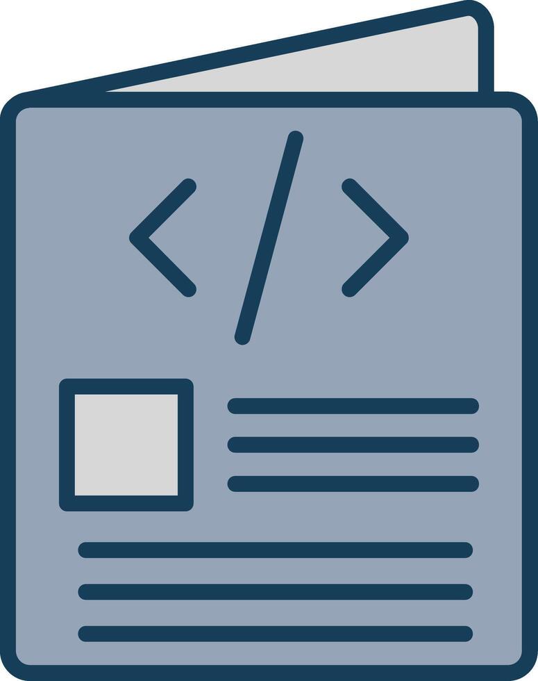 Script Line Filled Grey Icon vector