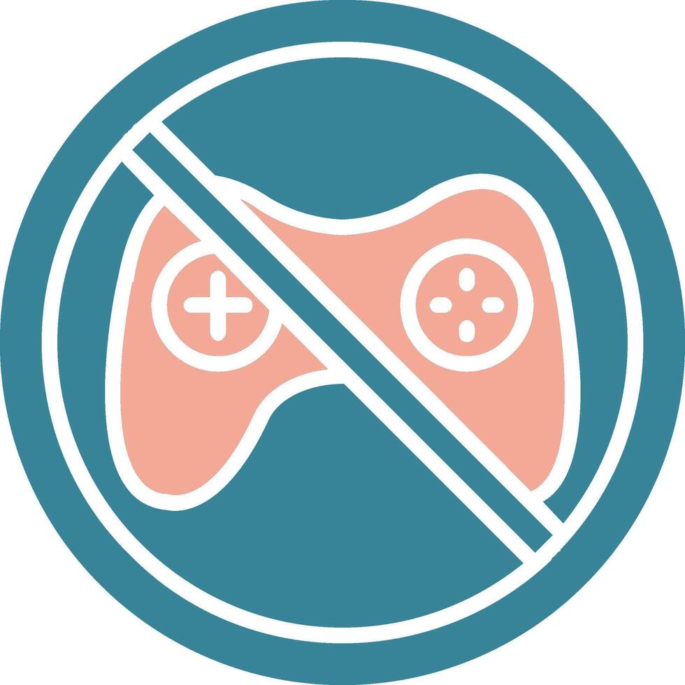 Prohibited Sign Glyph Two Color Icon vector