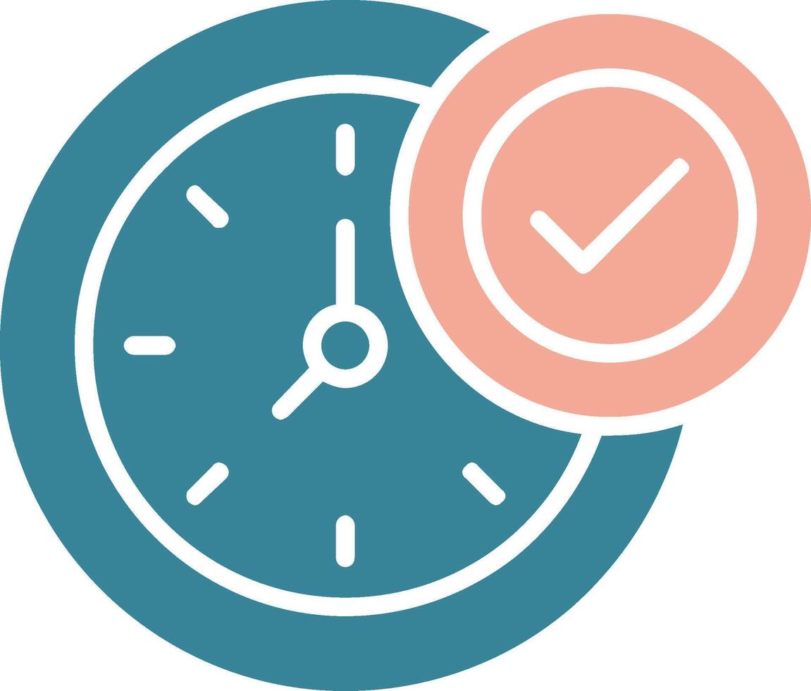 Clock Glyph Two Color Icon vector