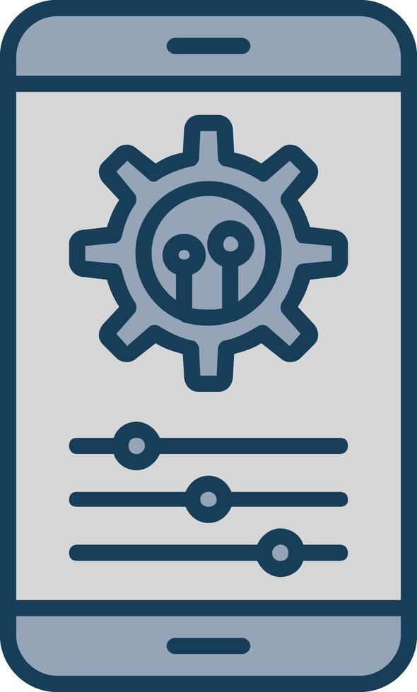 Settings Line Filled Grey Icon vector