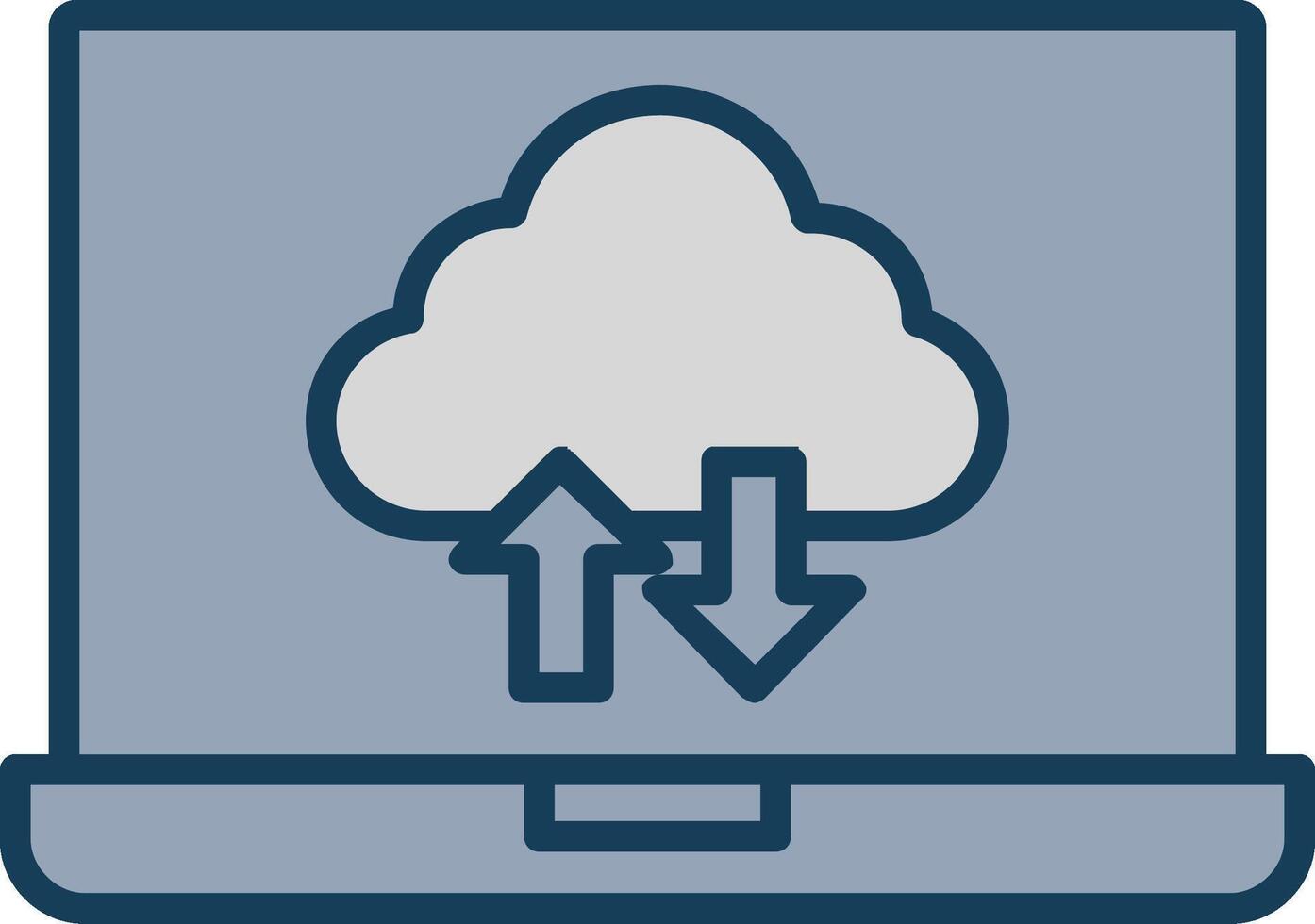 Cloud Computing Line Filled Grey Icon vector