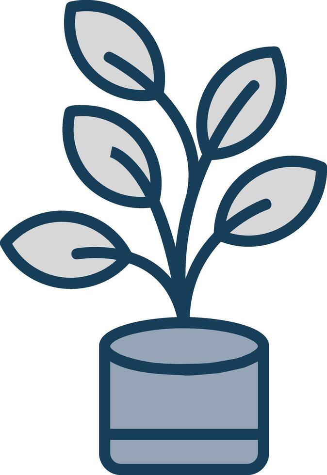 ficus línea lleno gris icono vector