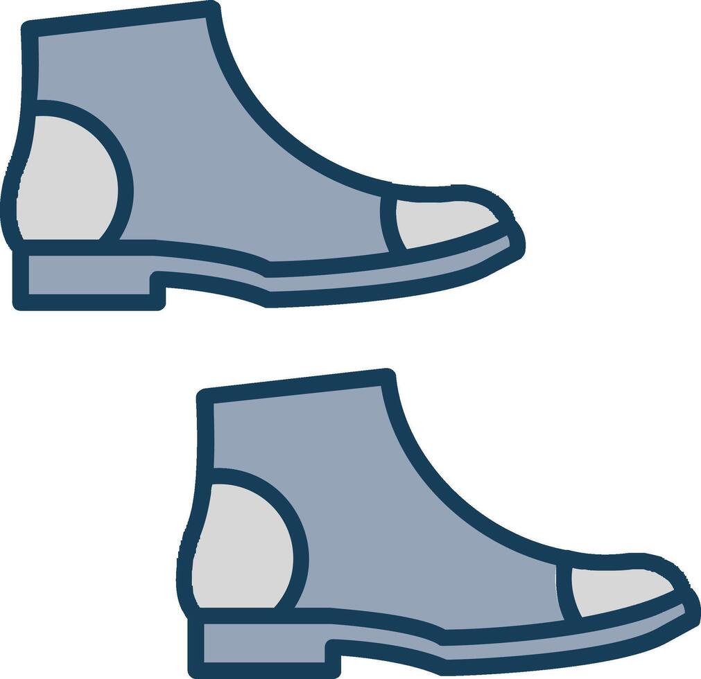 Boots Line Filled Grey Icon vector