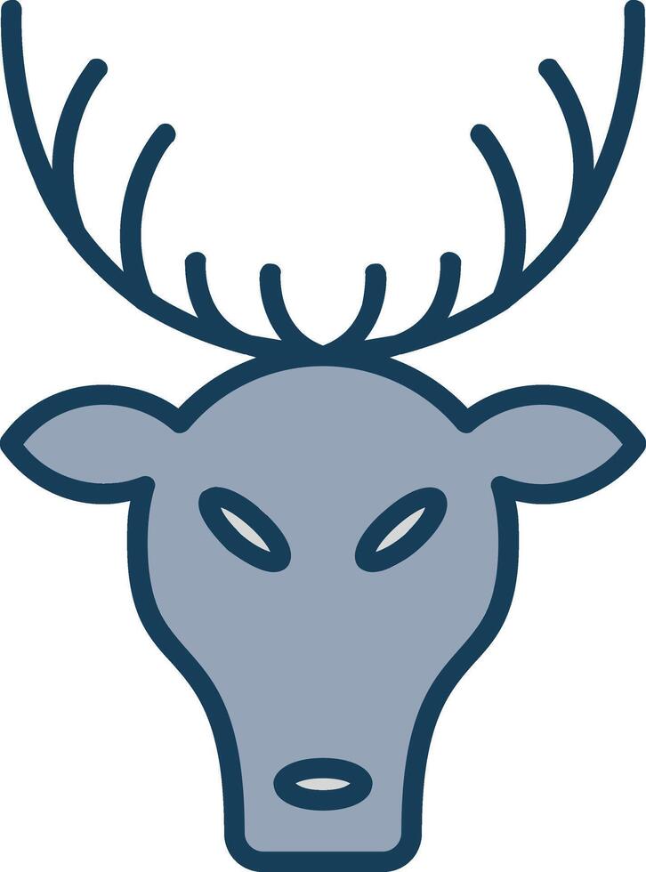 Deer Line Filled Grey Icon vector