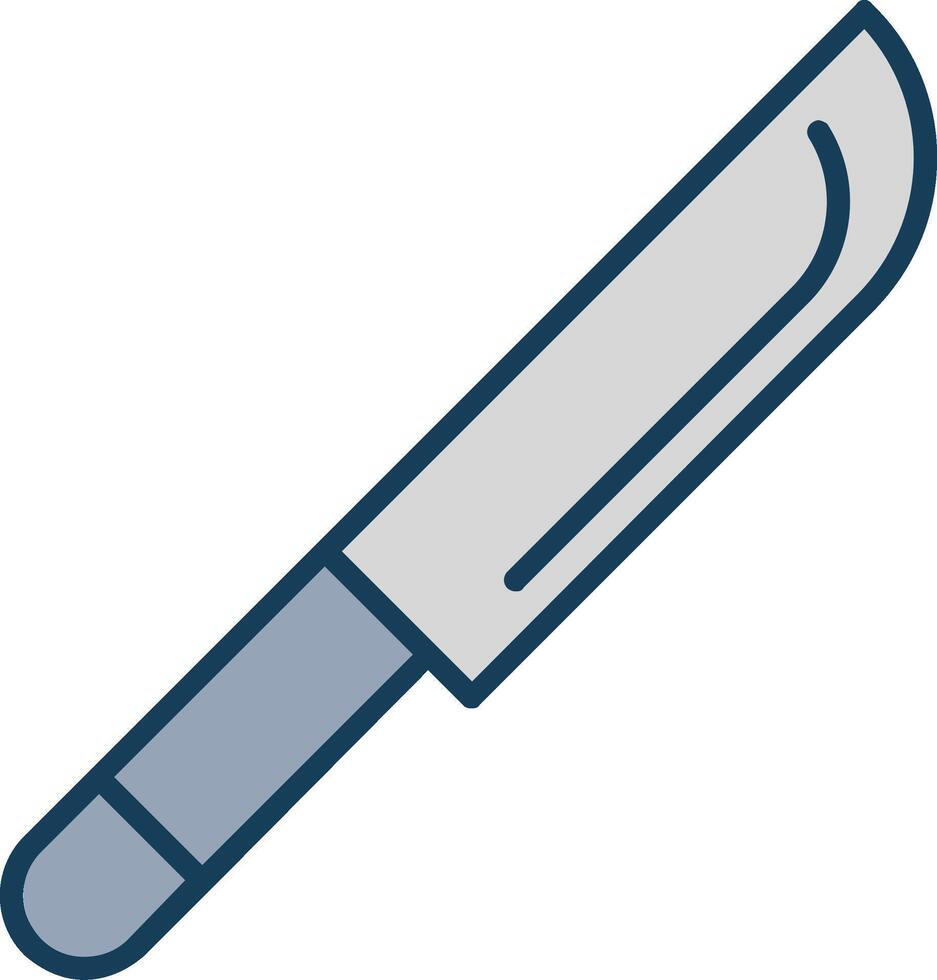 Knife Line Filled Grey Icon vector