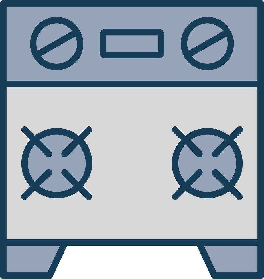 Stove Line Filled Grey Icon vector