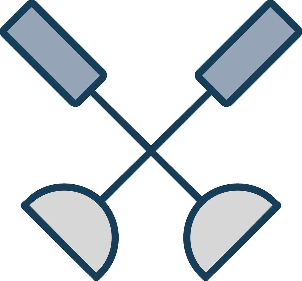 Paddle Line Filled Grey Icon vector
