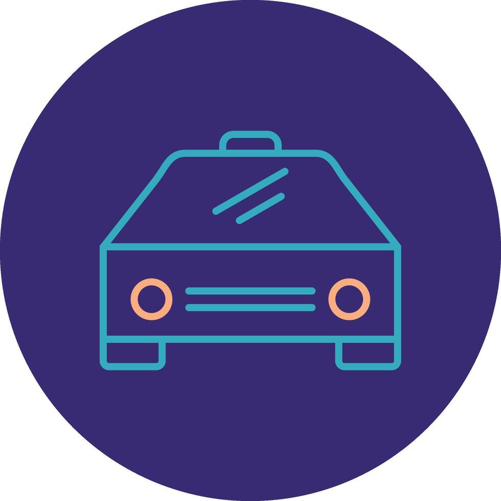 Car Line Two Color Circle Icon vector