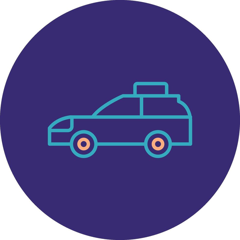 Car Line Two Color Circle Icon vector