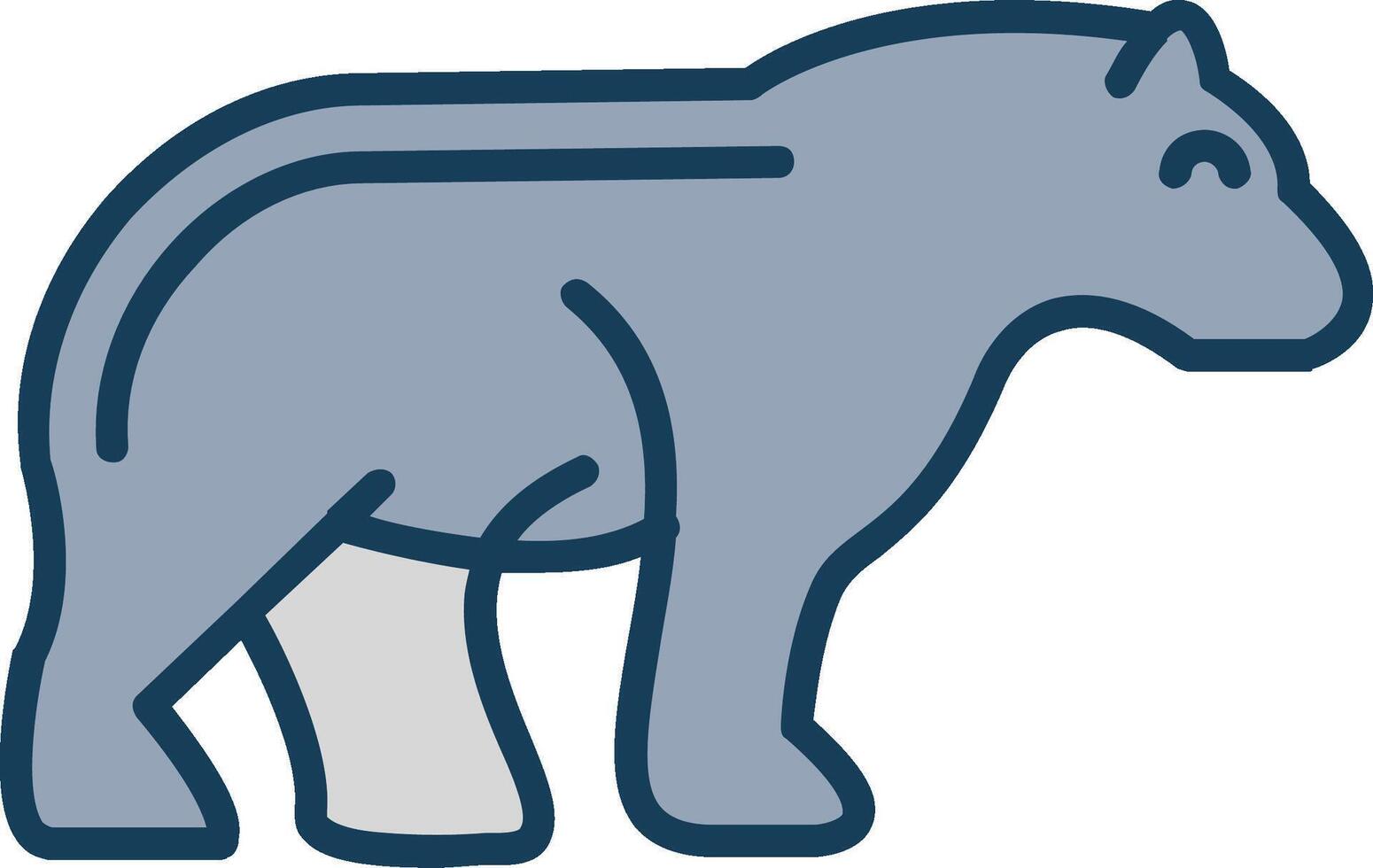 Bear Line Filled Grey Icon vector