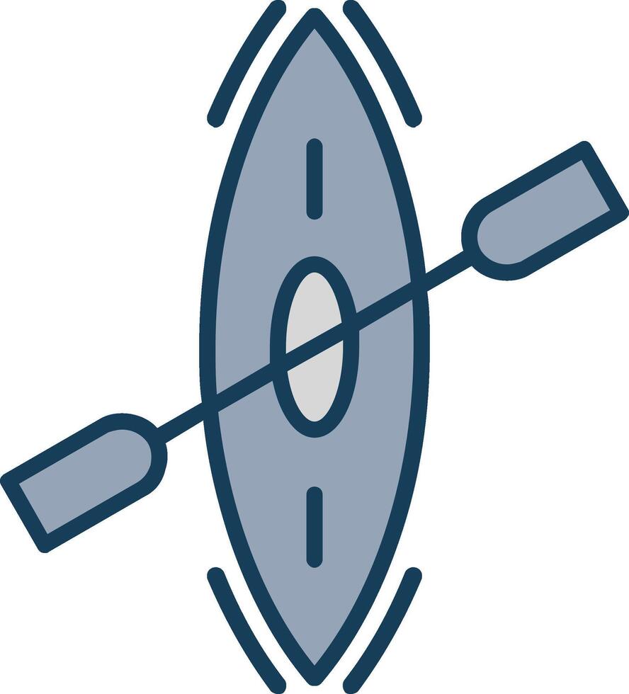 Kayak Line Filled Grey Icon vector