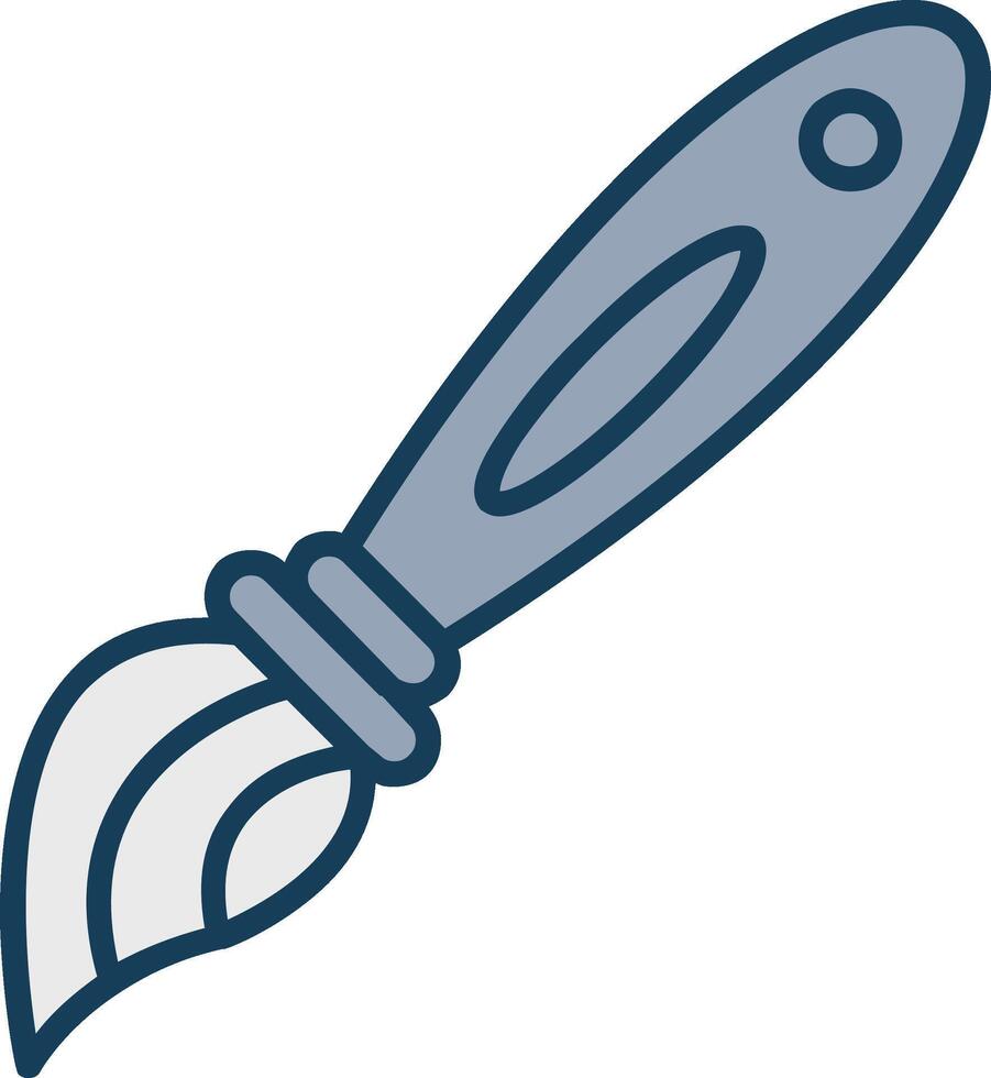 Paint Brush Line Filled Grey Icon vector