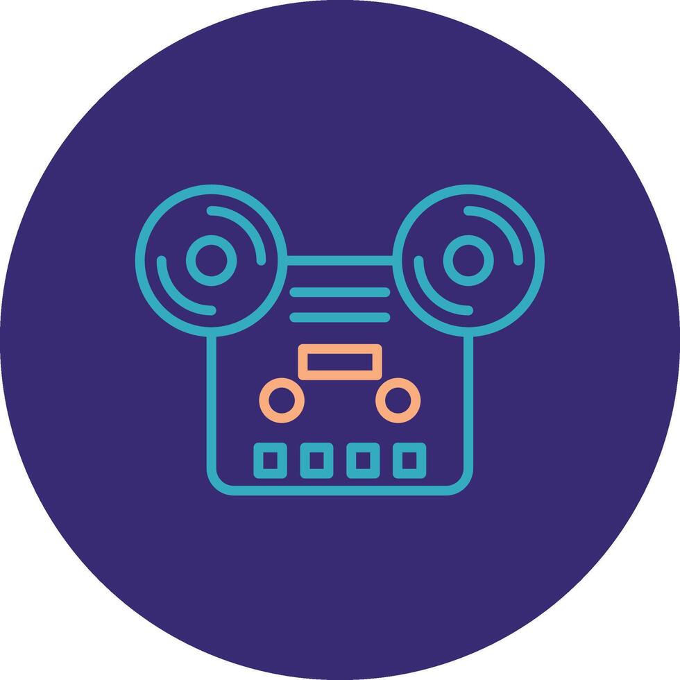 Tape Line Two Color Circle Icon vector