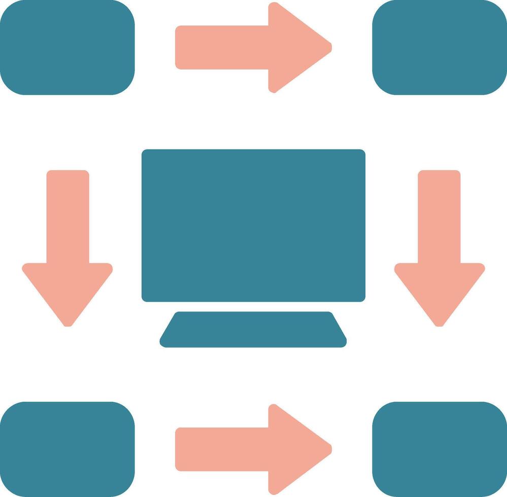 Workflow Glyph Two Color Icon vector