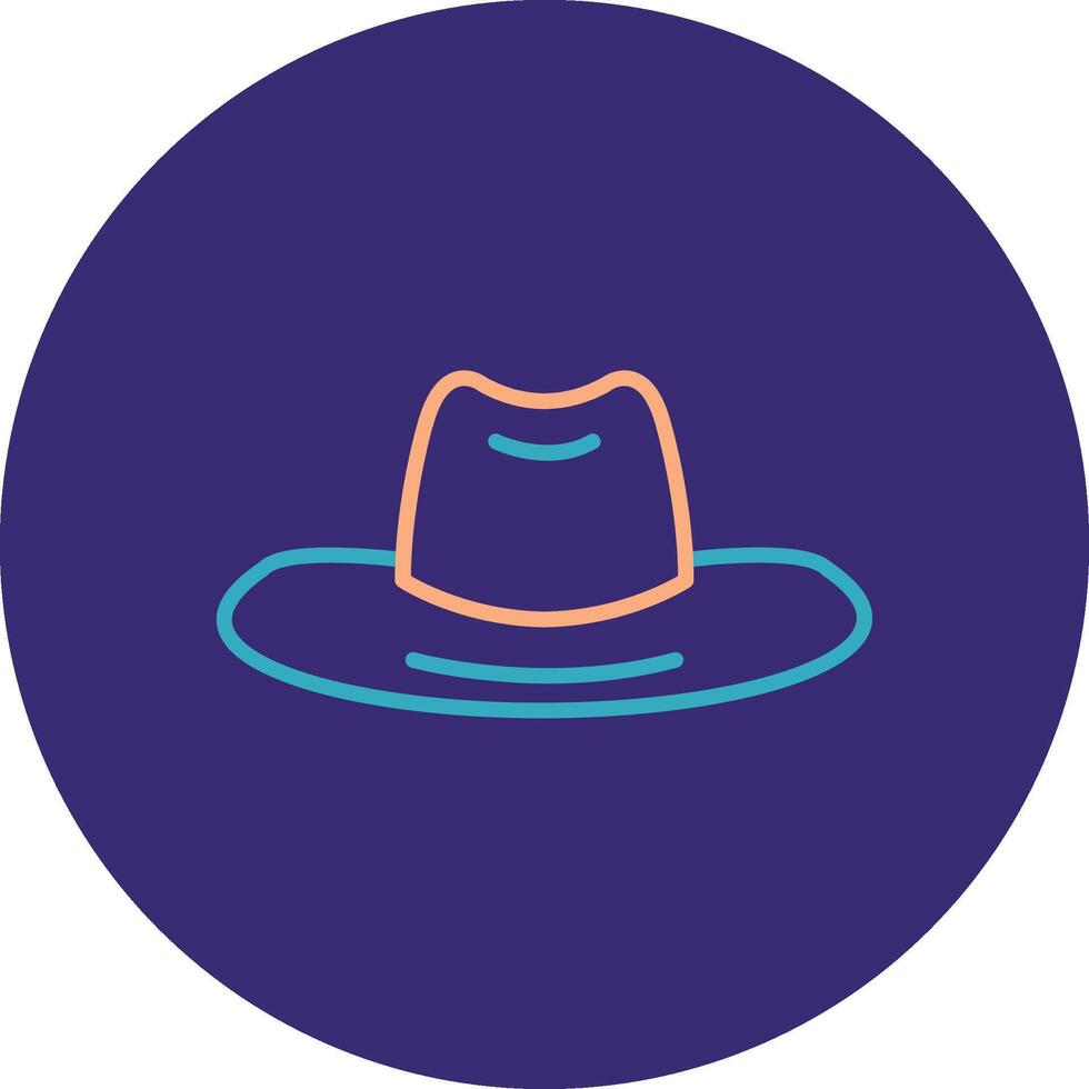 sombrero línea dos color circulo icono vector