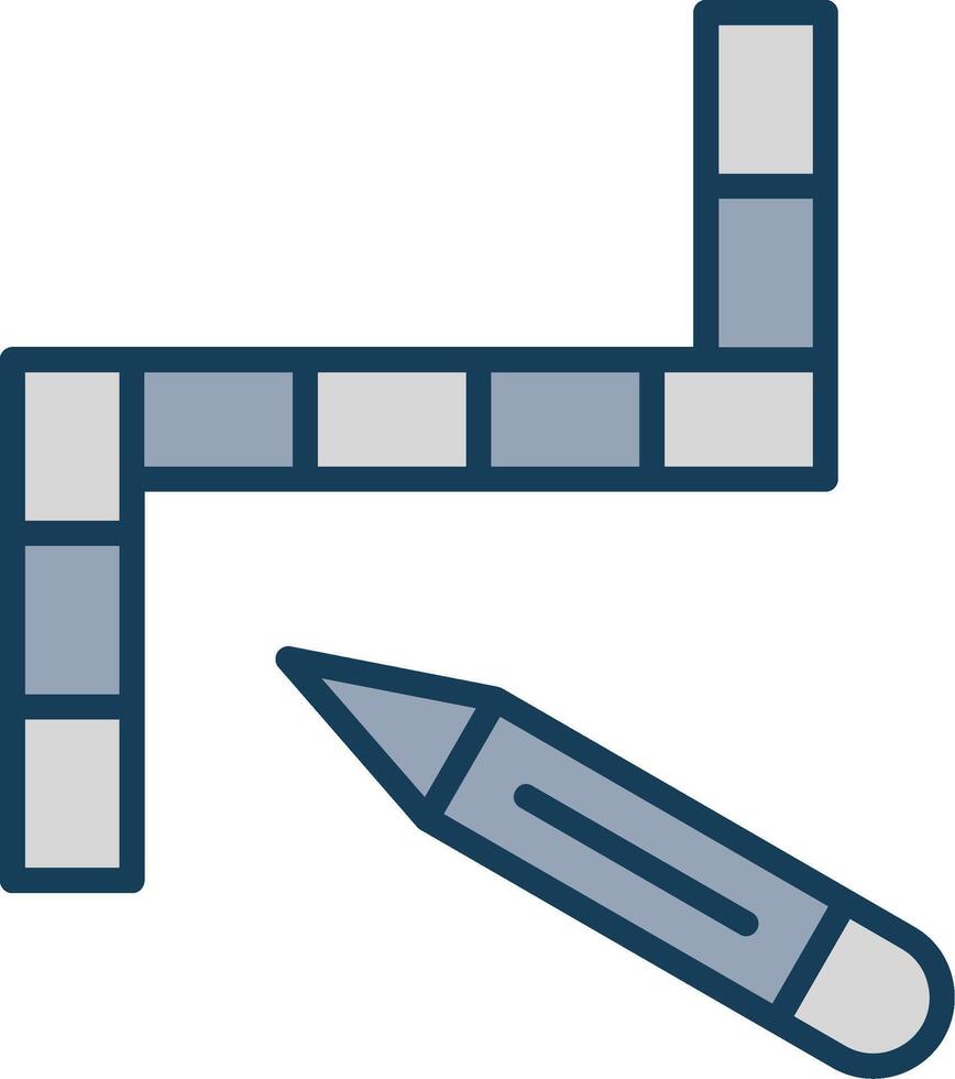 Crossword Line Filled Grey Icon vector
