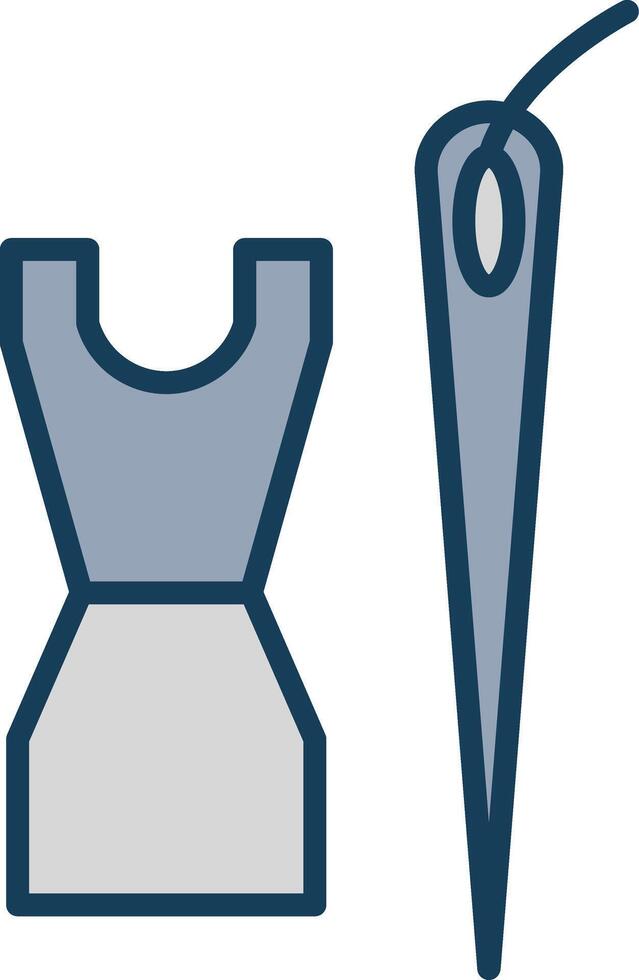 Dressmaking Line Filled Grey Icon vector