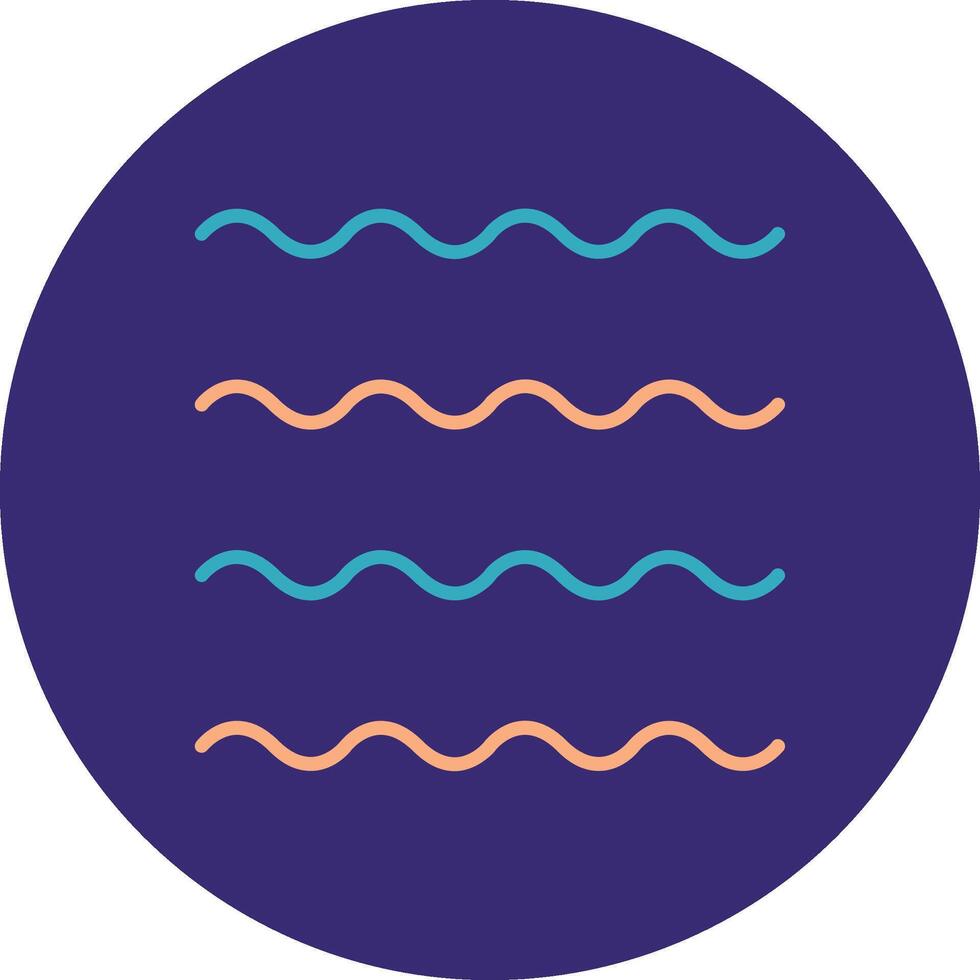 Waves Line Two Color Circle Icon vector