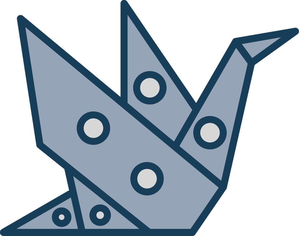 Origami Line Filled Grey Icon vector