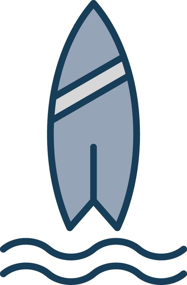 Surf Line Filled Grey Icon vector