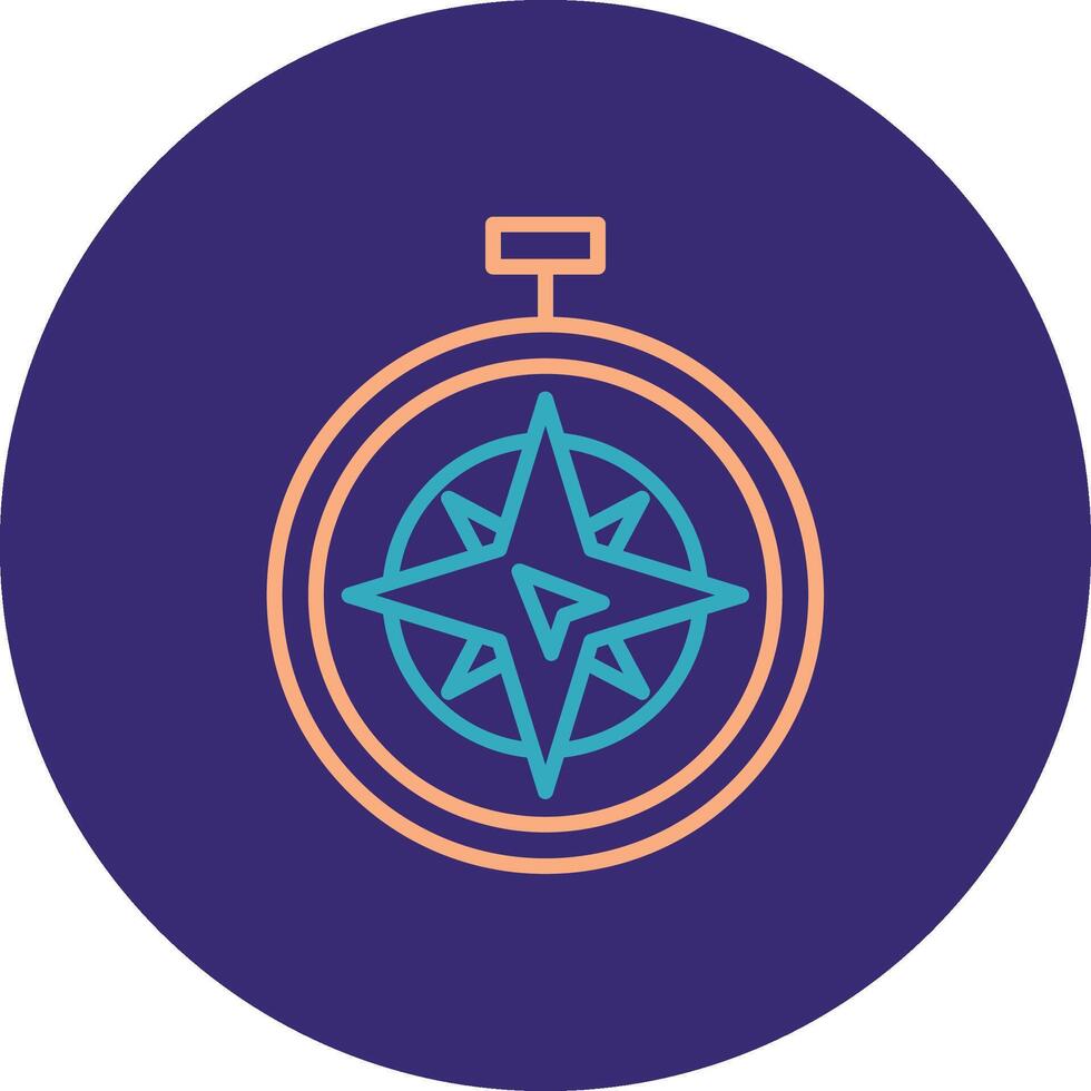 N West Line Two Color Circle Icon vector
