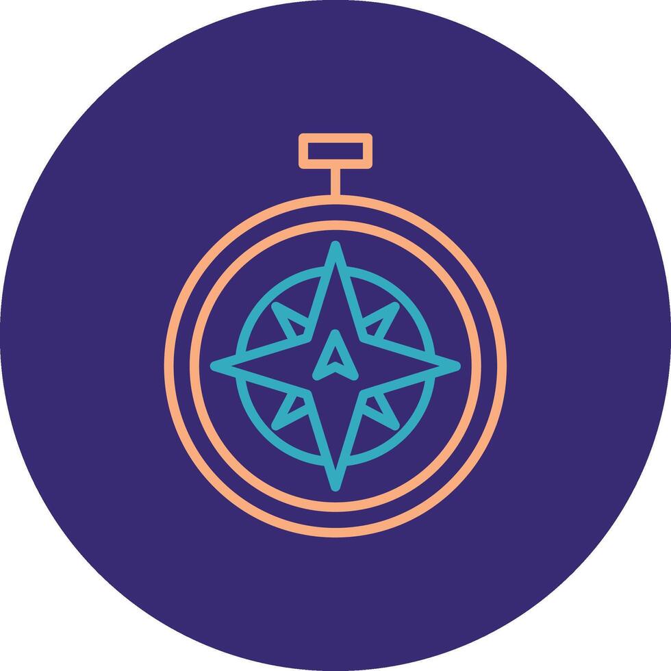 North Line Two Color Circle Icon vector