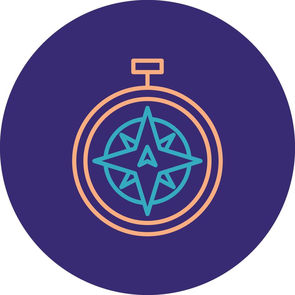 North Line Two Color Circle Icon vector