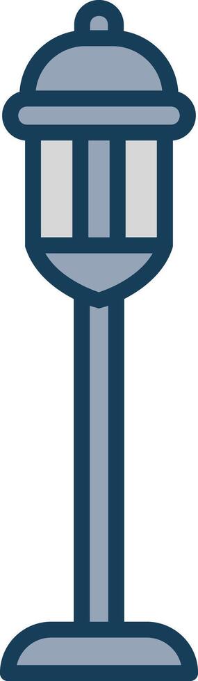 Street Light Line Filled Grey Icon vector