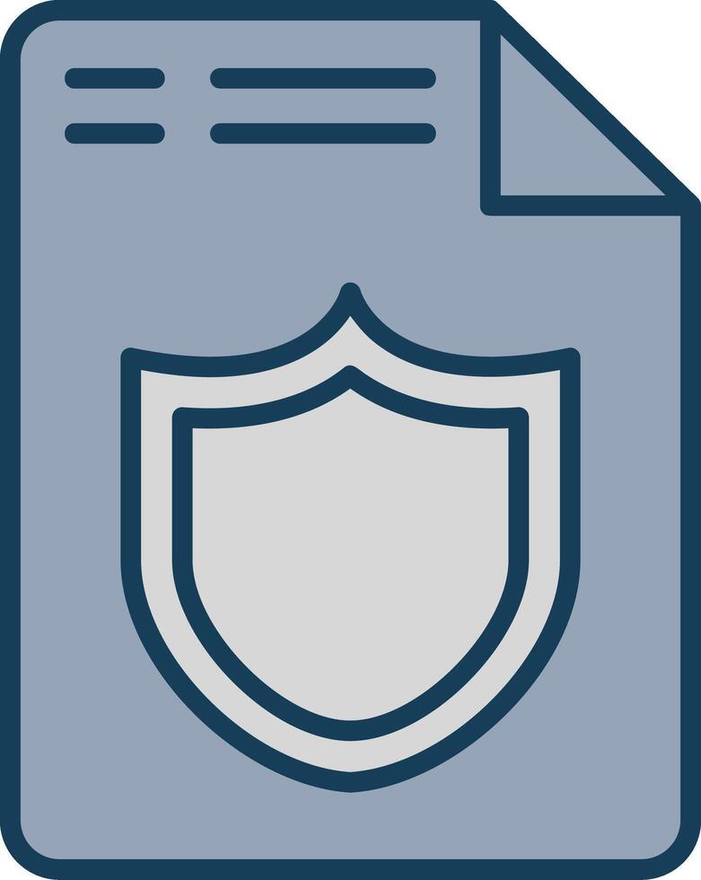 Document Line Filled Grey Icon vector