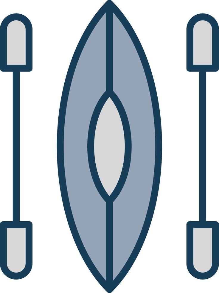Kayak Line Filled Grey Icon vector