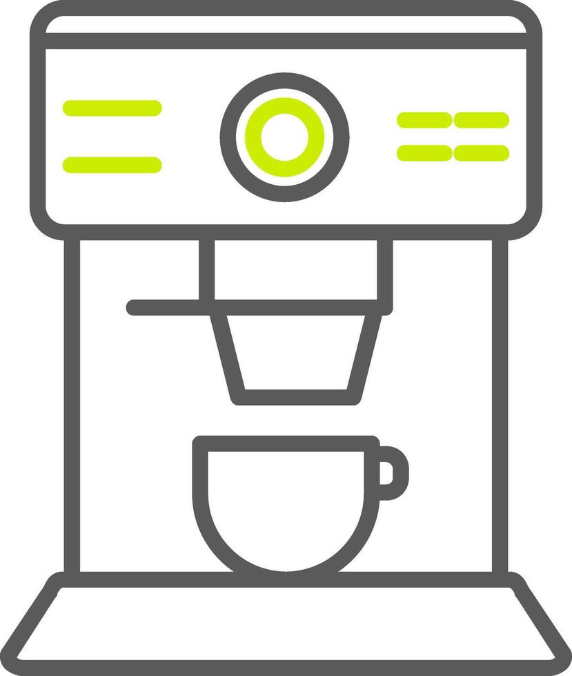 café máquina línea dos color icono vector