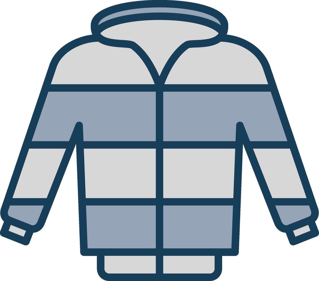 Jacket Line Filled Grey Icon vector
