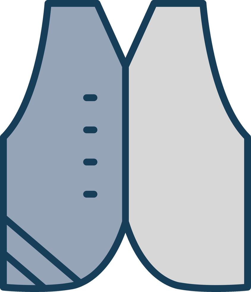 Waistcoat Line Filled Grey Icon vector