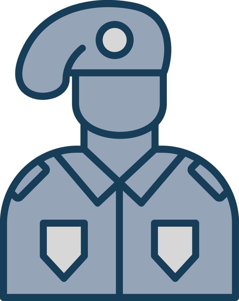 Soldier Line Filled Grey Icon vector