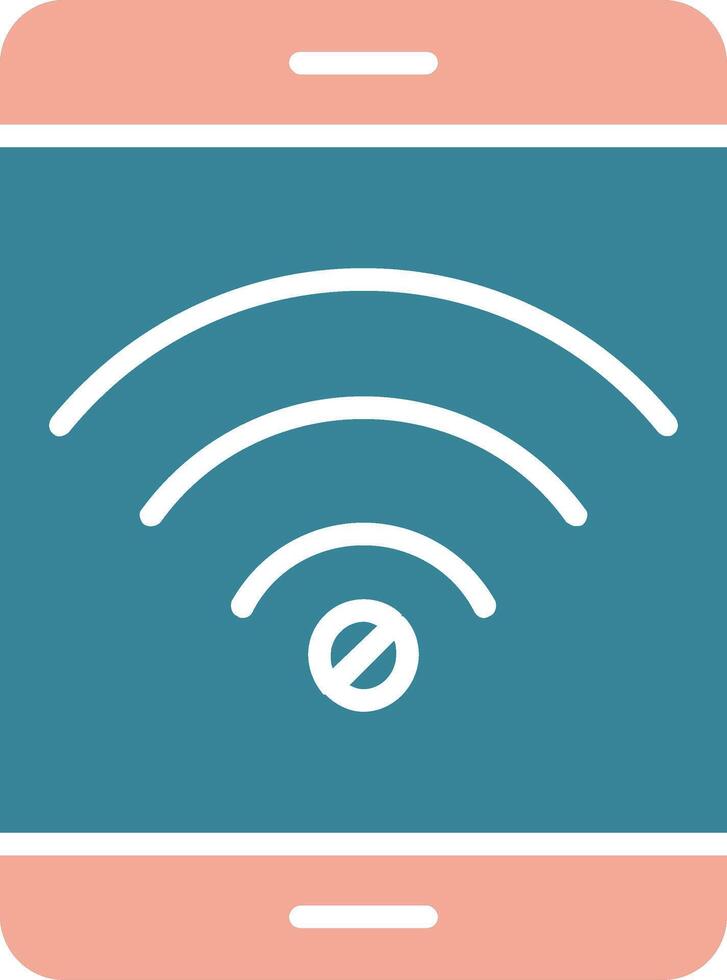 No Wifi Glyph Two Color Icon vector