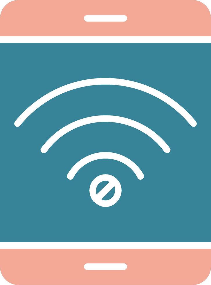 No Wifi Glyph Two Color Icon vector